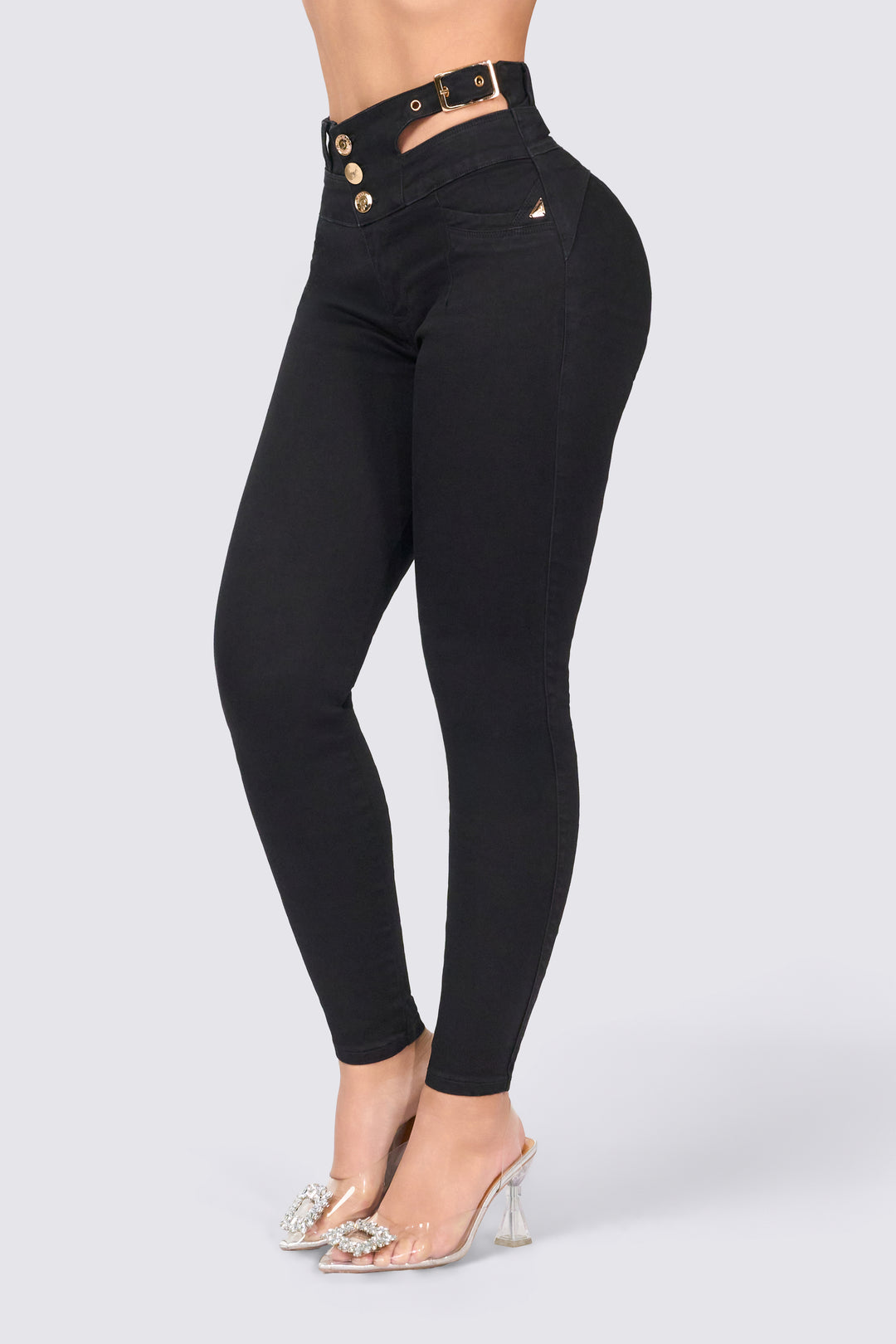 PUSH UP BLACK SKINNY JEANS 7079-N