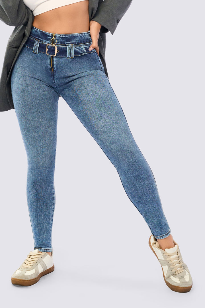 PUSH UP SKINNY JEANS BLUE  7065-N