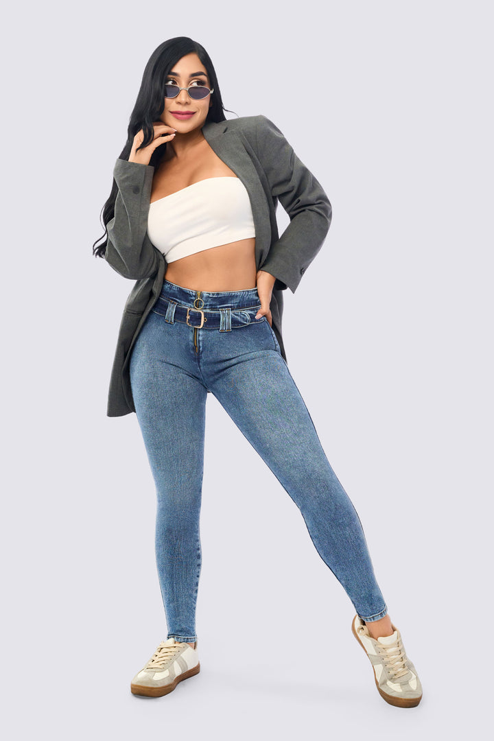 PUSH UP SKINNY JEANS BLUE  7065-N