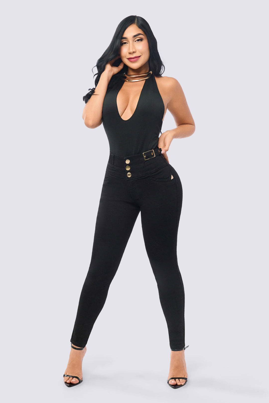 PUSH UP BLACK SKINNY JEANS 7079-N