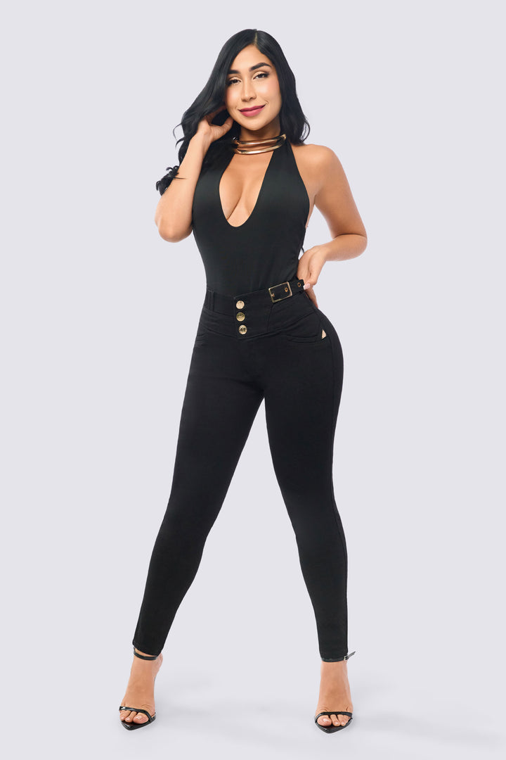 PUSH UP BLACK SKINNY JEANS 7079-N