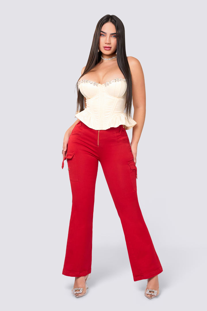 HIGH RISE FLARE JEANS 7050