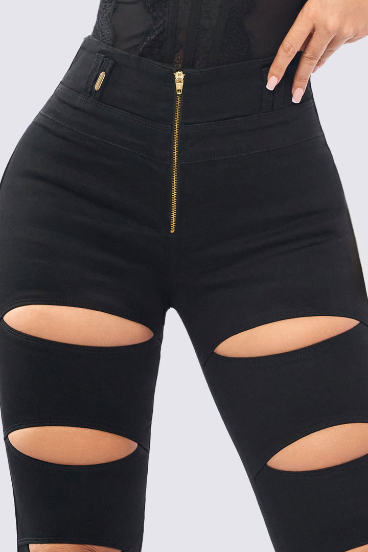 SKINNY JEANS WITH FRONT SLITS 7112