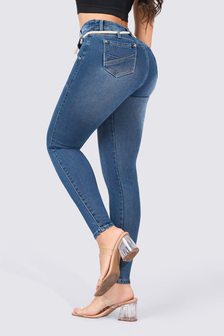 MEDIUM BLUE SKINNY JEANS 7089