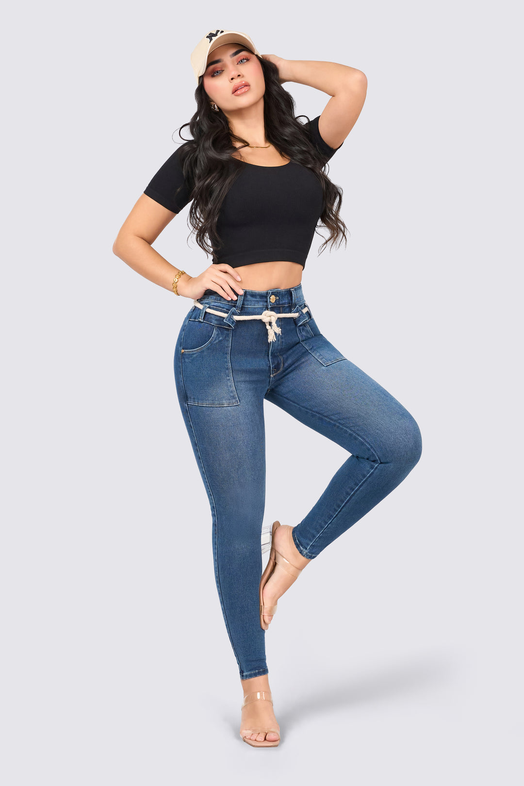 MEDIUM BLUE SKINNY JEANS 7089