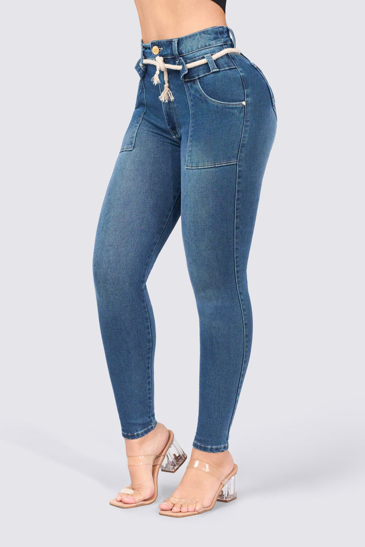MEDIUM BLUE SKINNY JEANS 7089