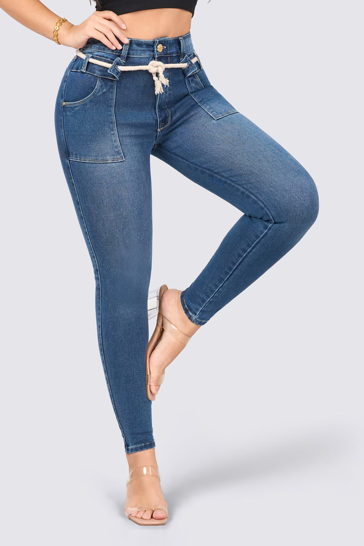 MEDIUM BLUE SKINNY JEANS 7089