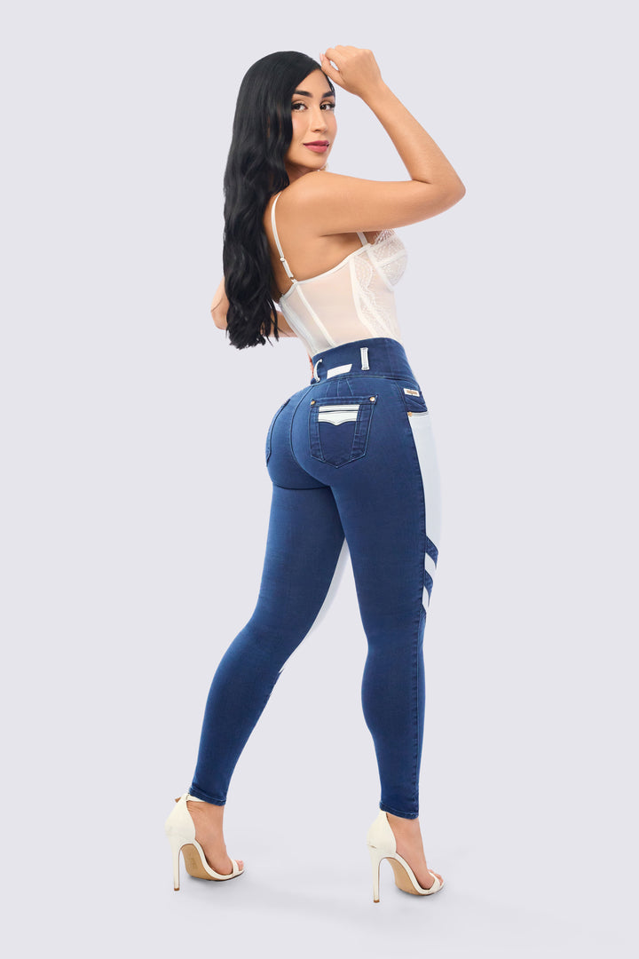 TWO-TONE SKINNY JEANS 7109