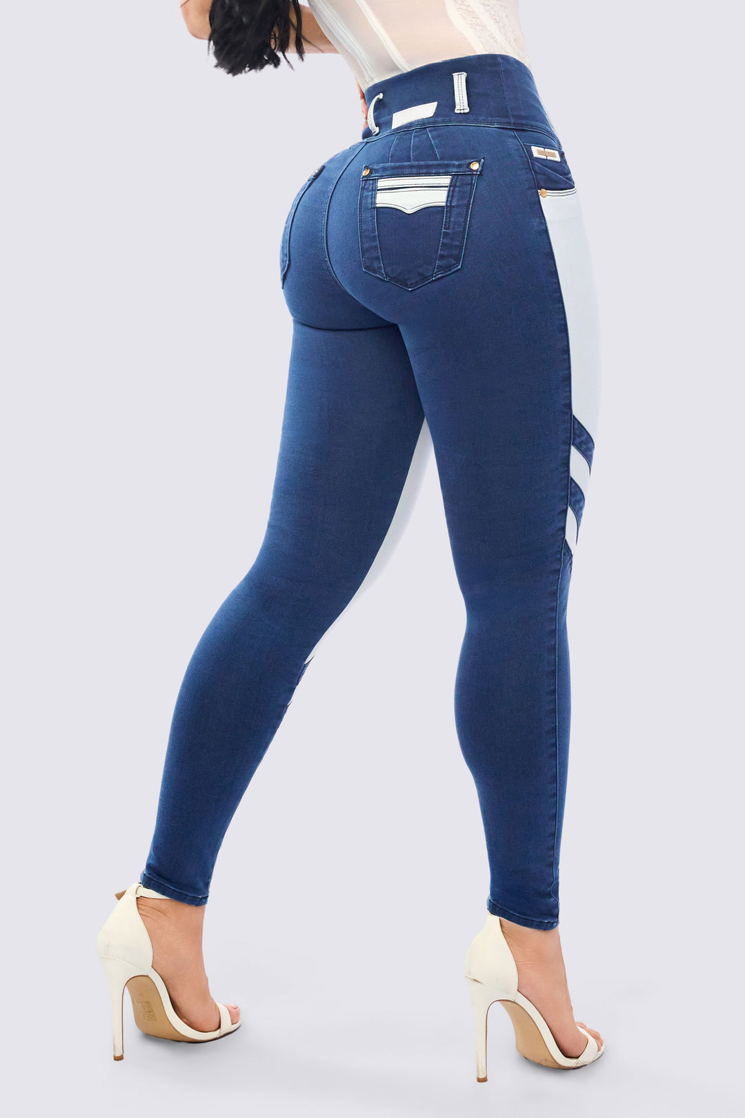 TWO-TONE SKINNY JEANS 7109