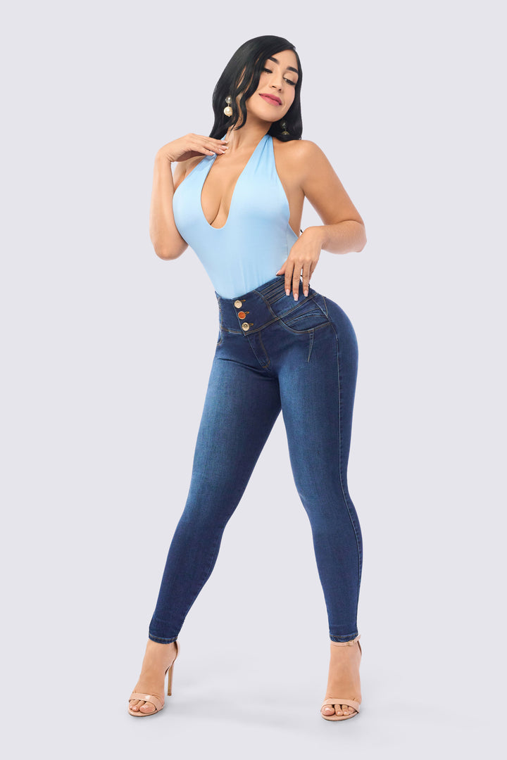 SKINNY JEANS HIGH WAIST NAVY BLUE 7118