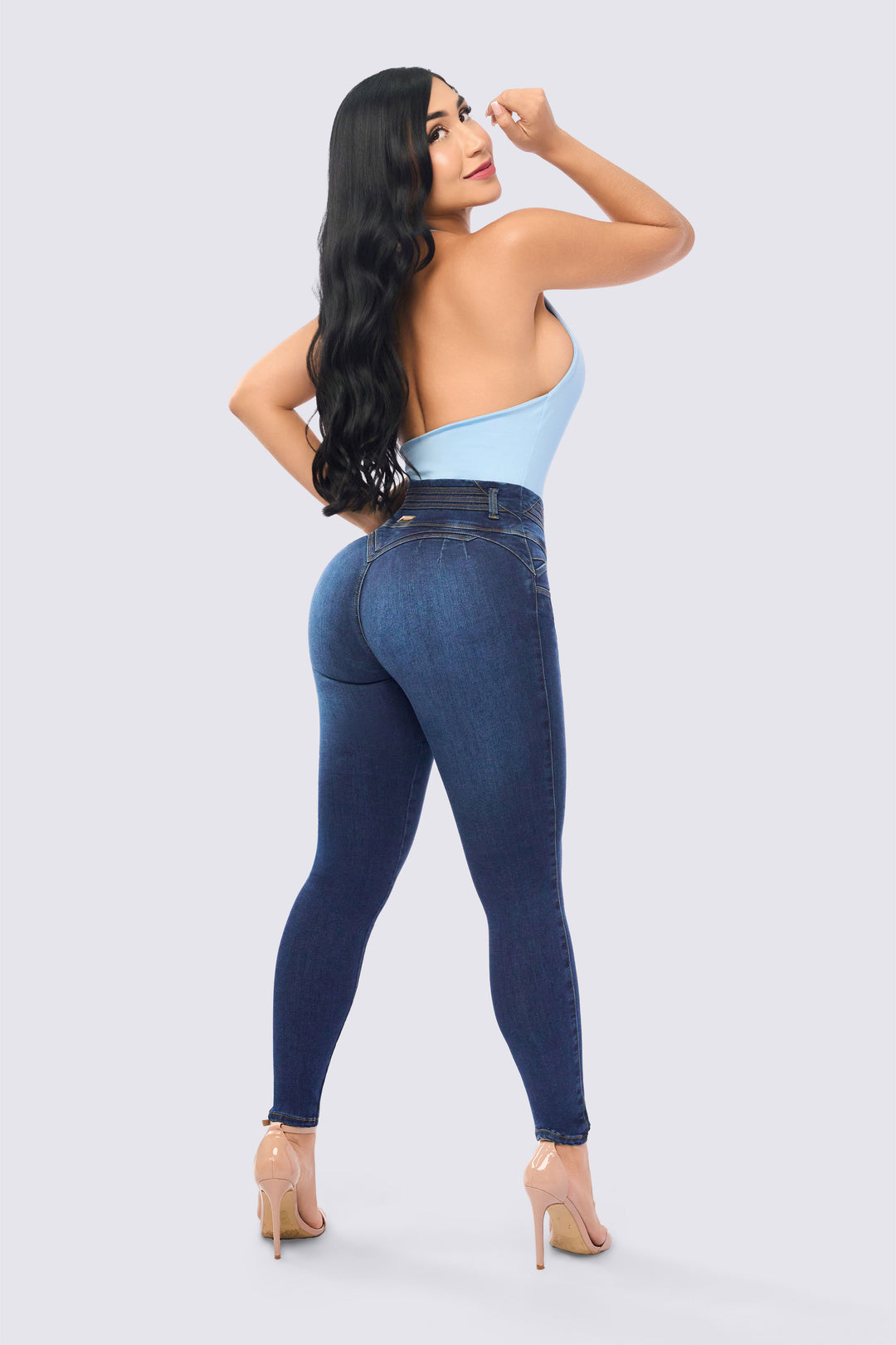 SKINNY JEANS HIGH WAIST NAVY BLUE 7118
