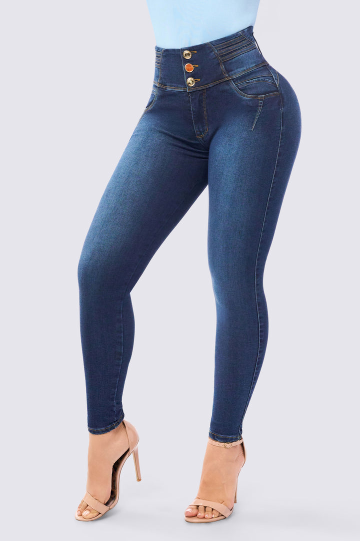 SKINNY JEANS HIGH WAIST NAVY BLUE 7118