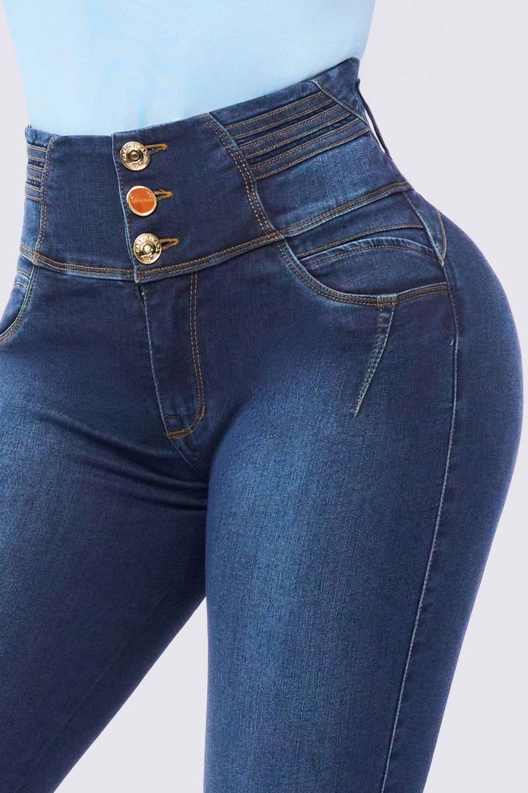 SKINNY JEANS HIGH WAIST NAVY BLUE 7118