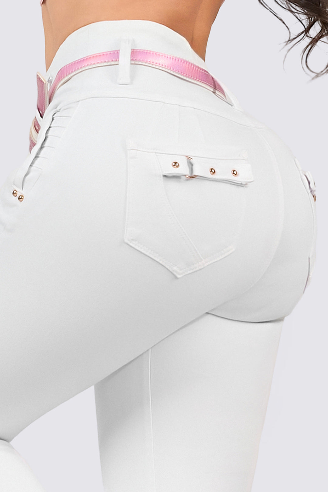HIGH WAISTED WHITE SKINNY JEANS 7095