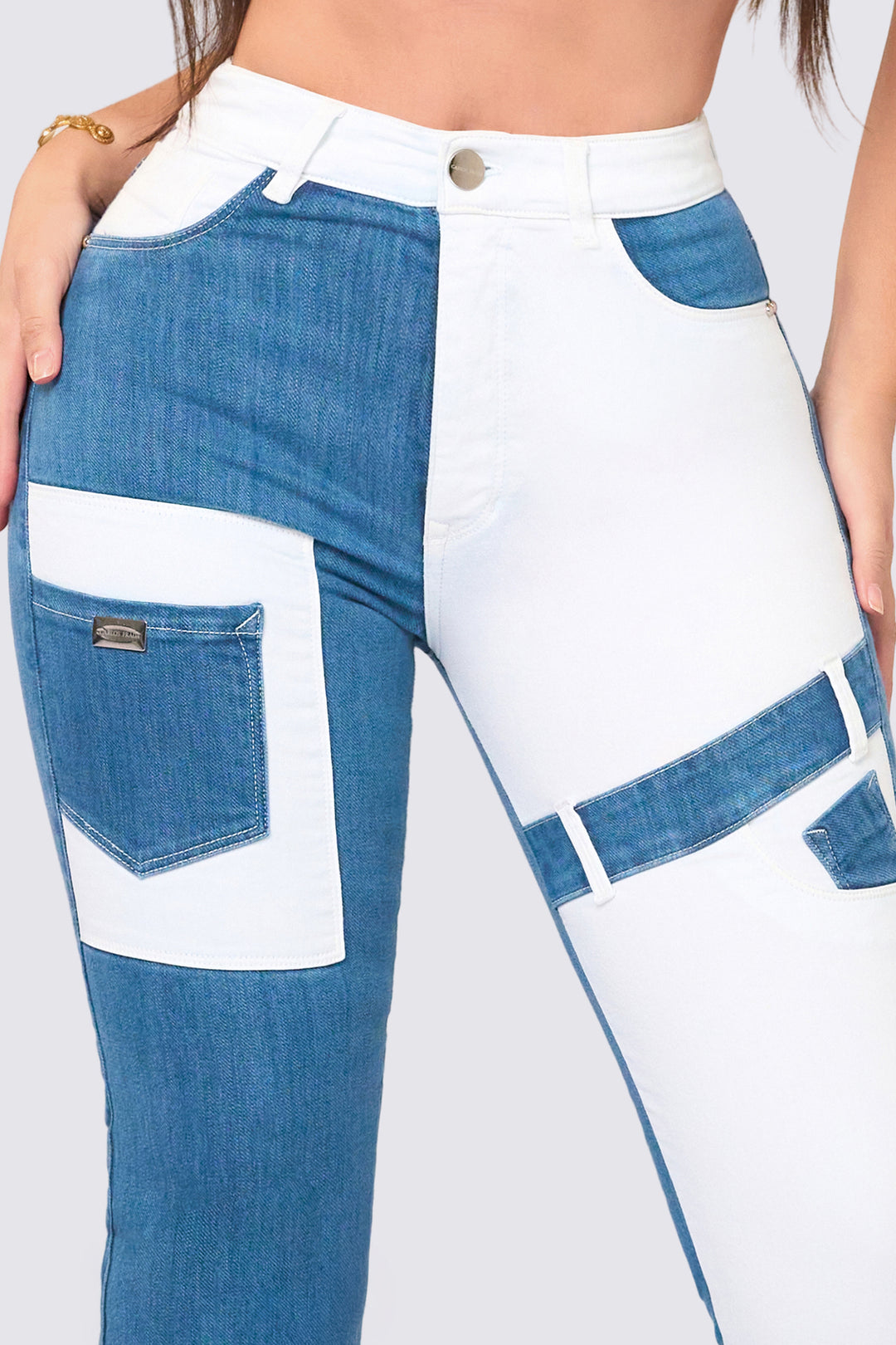 TWO-TONE SKINNY JEANS 7030