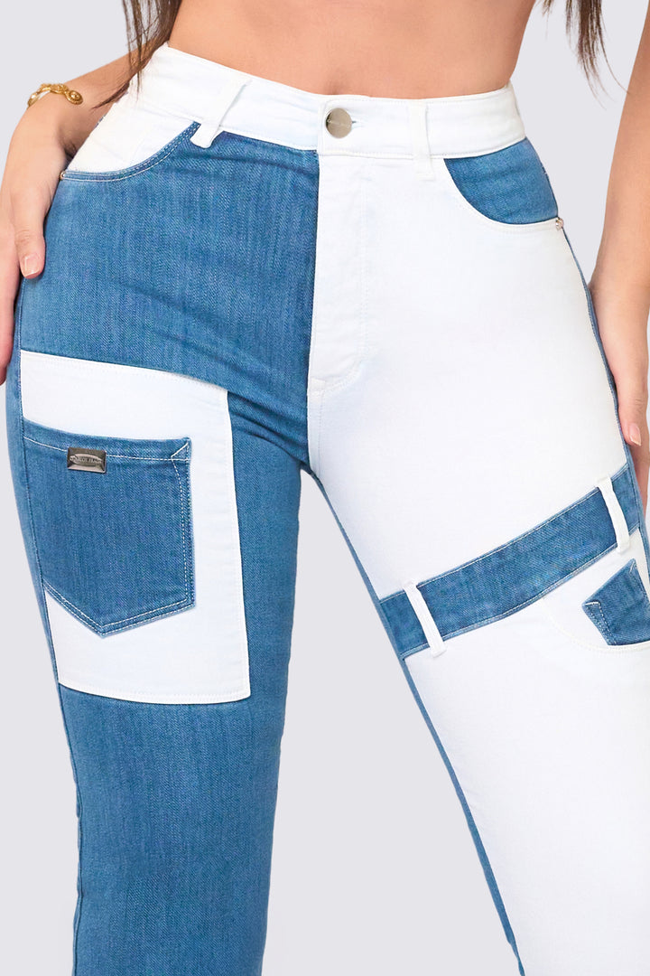 TWO-TONE SKINNY JEANS 7030