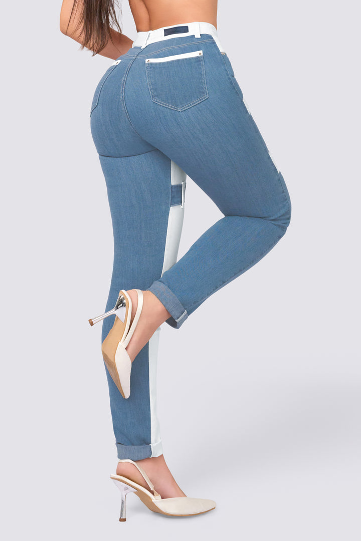 TWO-TONE SKINNY JEANS 7030