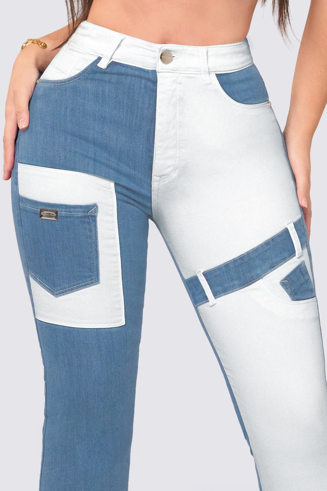 TWO-TONE SKINNY JEANS 7030
