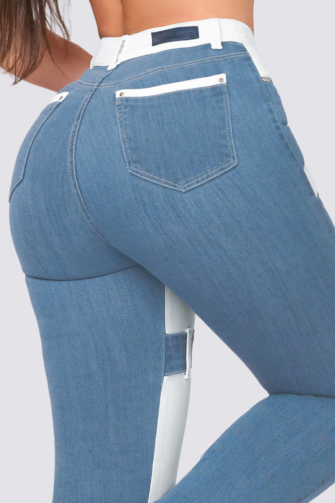TWO-TONE SKINNY JEANS 7030