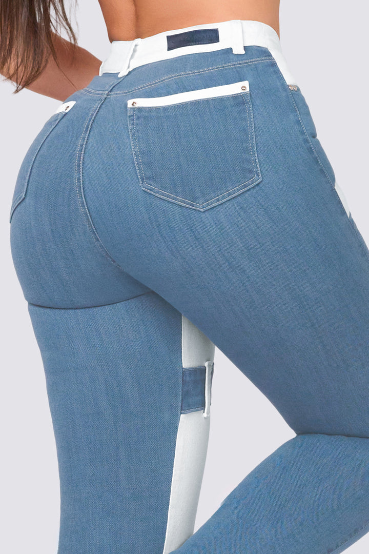 TWO-TONE SKINNY JEANS 7030