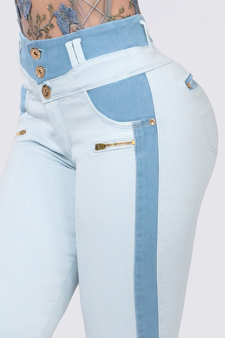 TWO-TONE SKINNY JEANS 7061