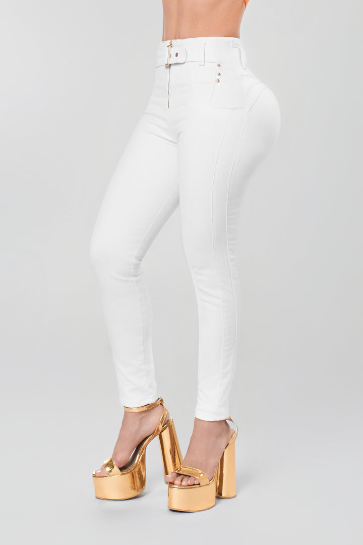 WHITE SKINNY JEANS 6876