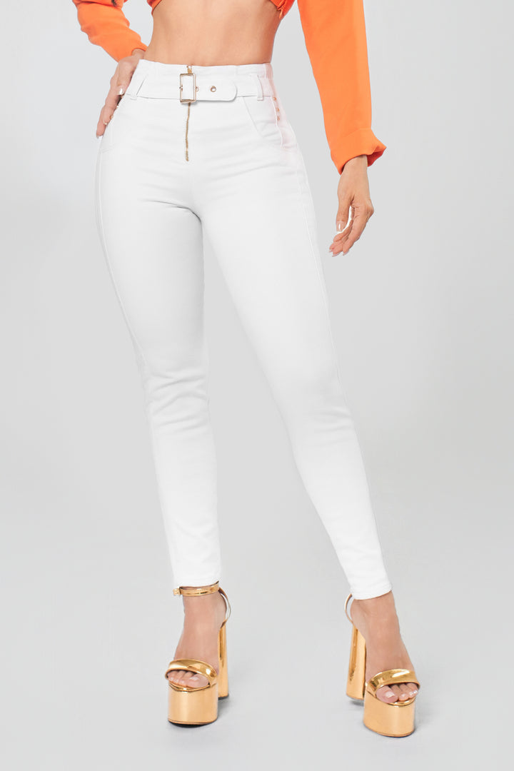 WHITE SKINNY JEANS 6876