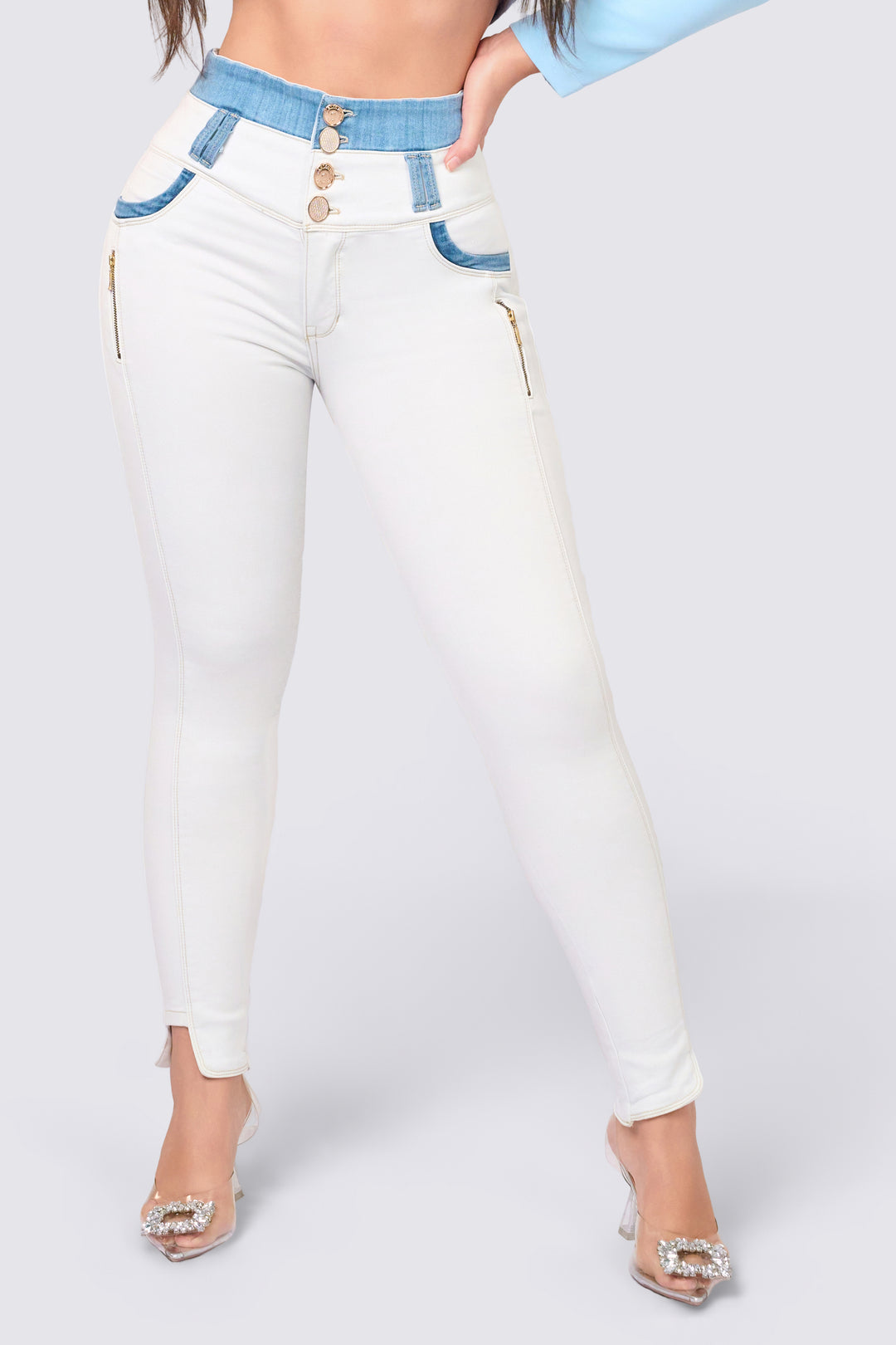 WHITE SKINNY JEANS 7012