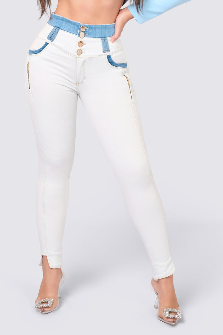 WHITE SKINNY JEANS 7012