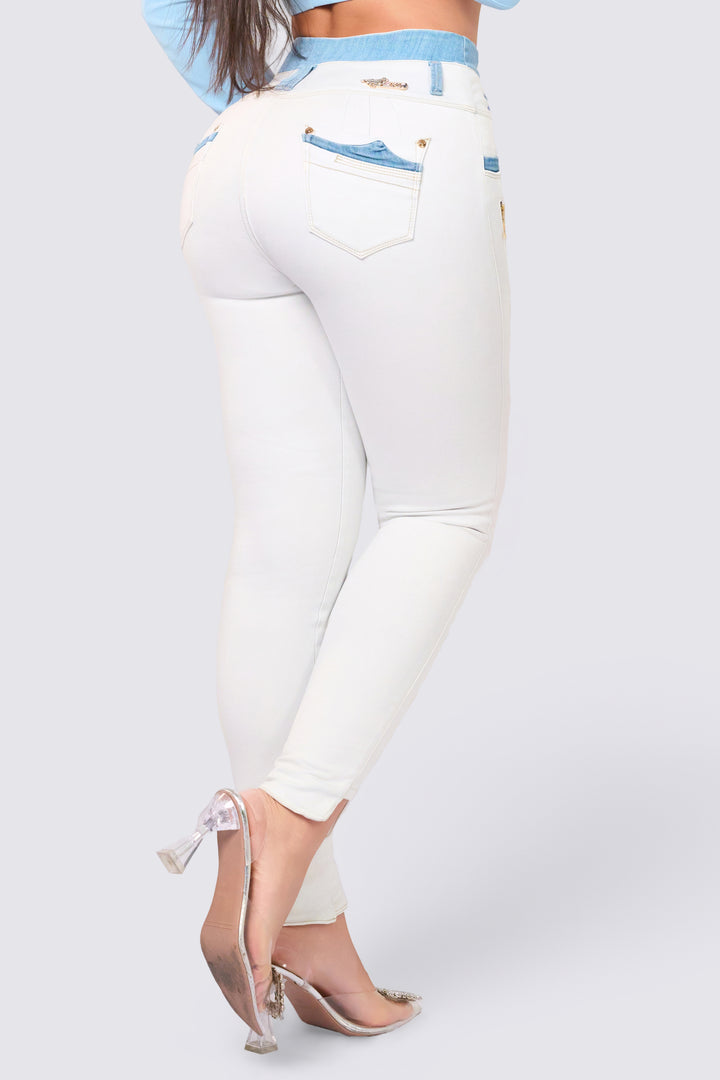 WHITE SKINNY JEANS 7012