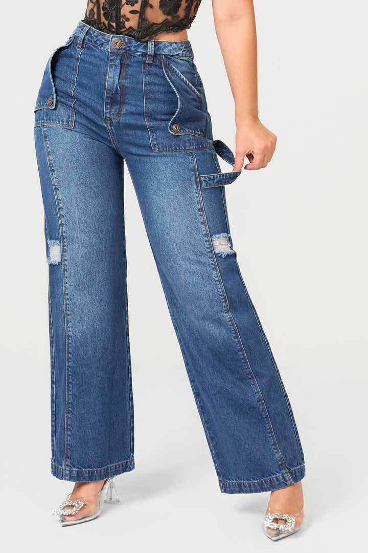 WIDE LEG NAVY BLUE 7025