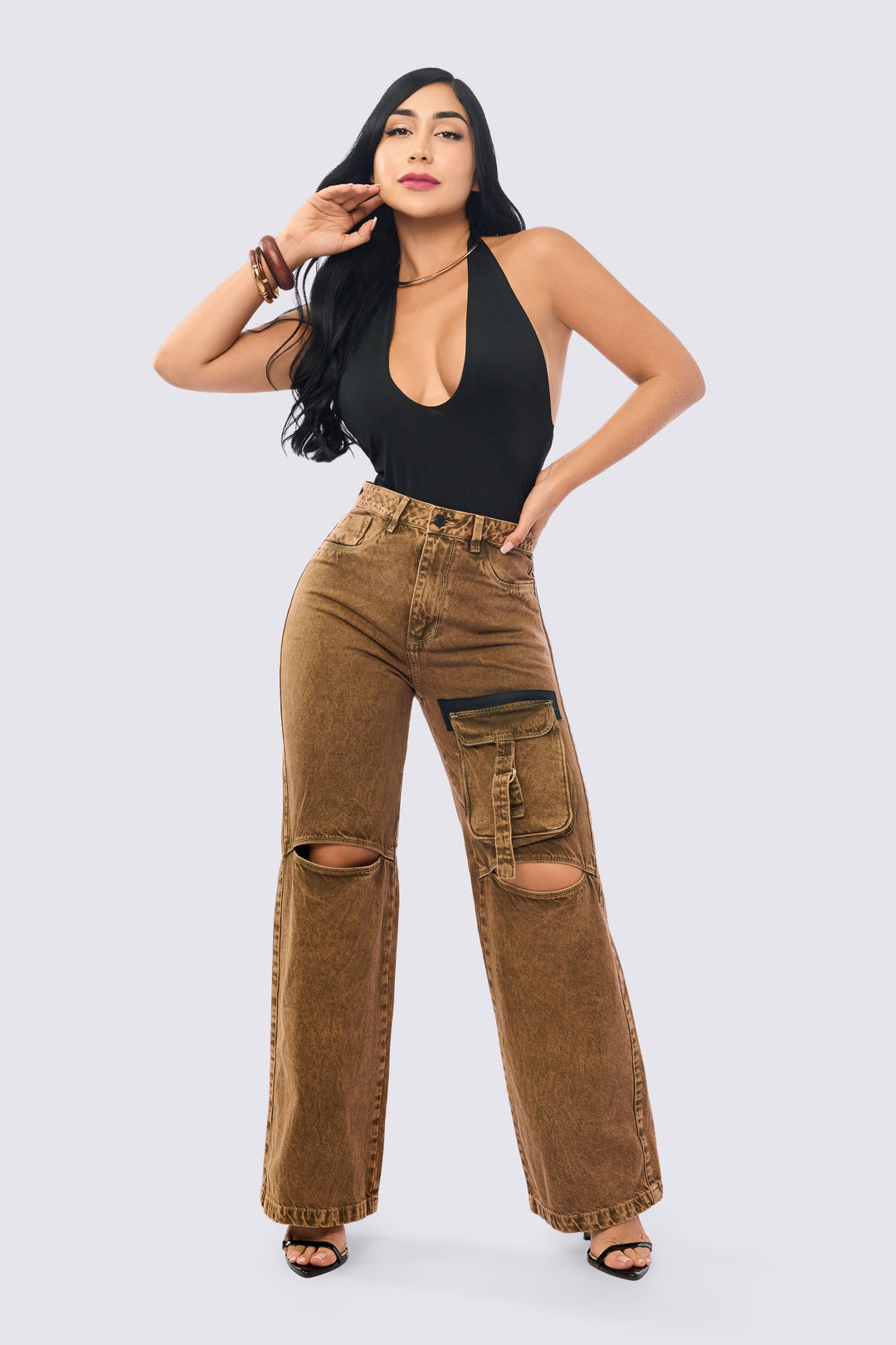 HIGH-WAISTED WIDE LEG JEANS 7110