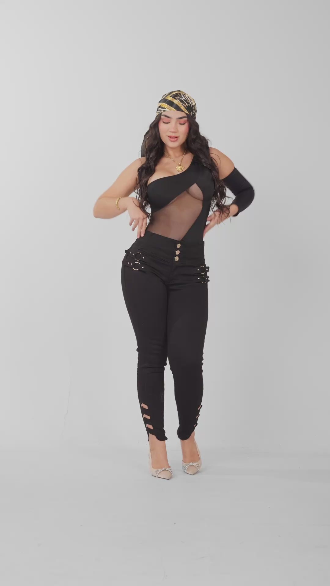 BLACK SKINNY JEANS 7076-N