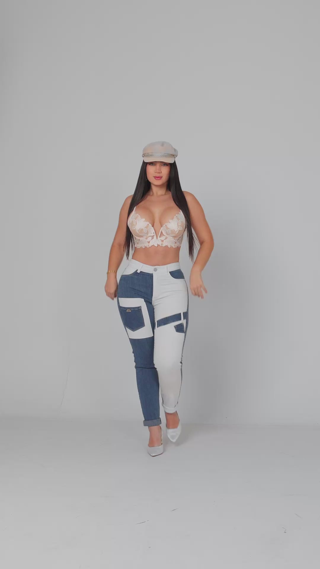 TWO-TONE SKINNY JEANS 7030