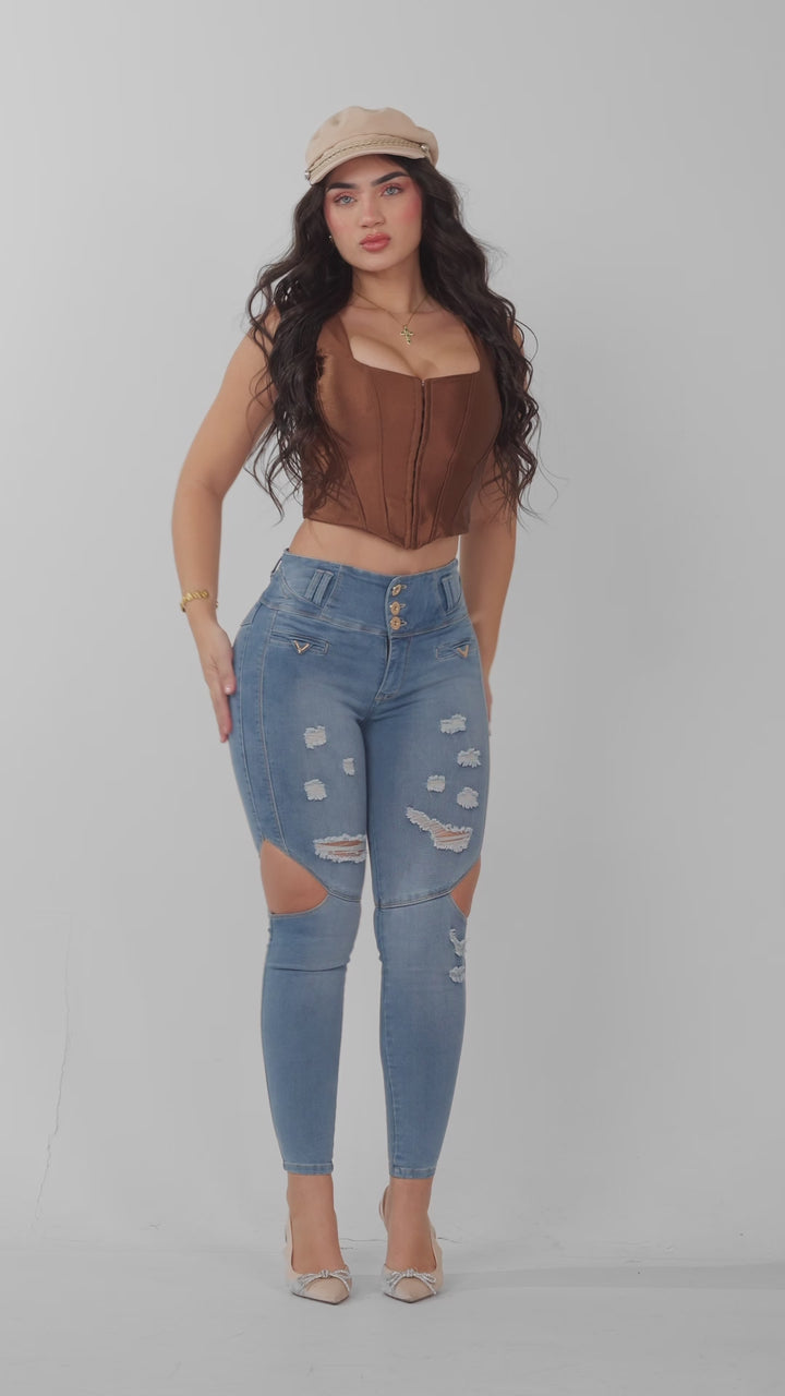 LIGHT BLUE SKINNY JEANS 7108