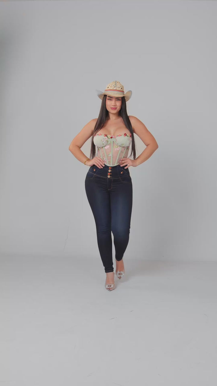 NAVY BLUE SKINNY JEANS 7048