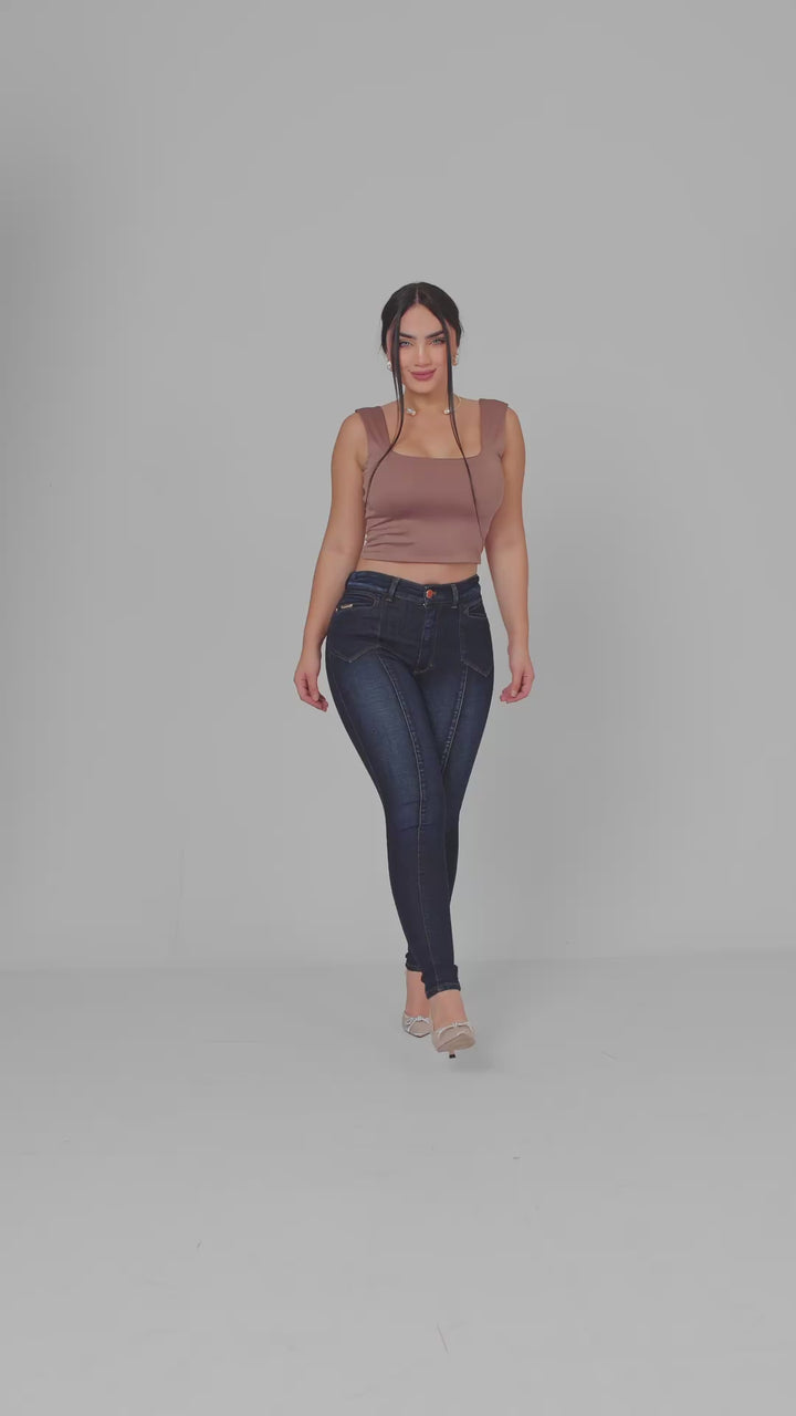 NAVY BLUE SKINNY JEANS 7008