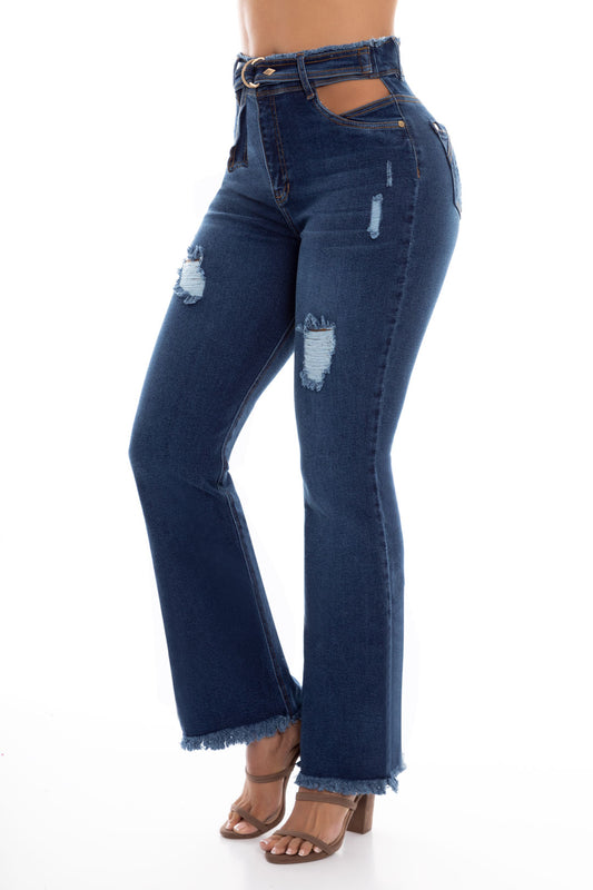 Pantalón Colombiano Para Mujer PushUp Mezclilla Stretch Wax Jeans ESTILO  BLANCO-90400 - BELLEZA'S